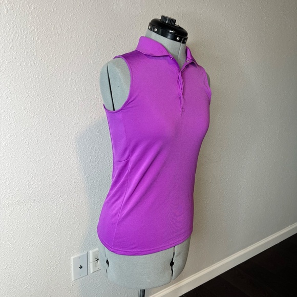 Fuchsia Top Polo Golf Shirt Collared Sleeveless Size Small - Picture 3 of 6